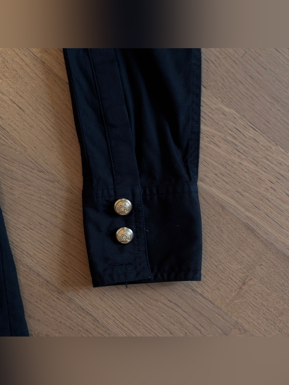 Balmain x H&M Black Double-Breasted Military Shirt Jacket - Picture 3 of 6